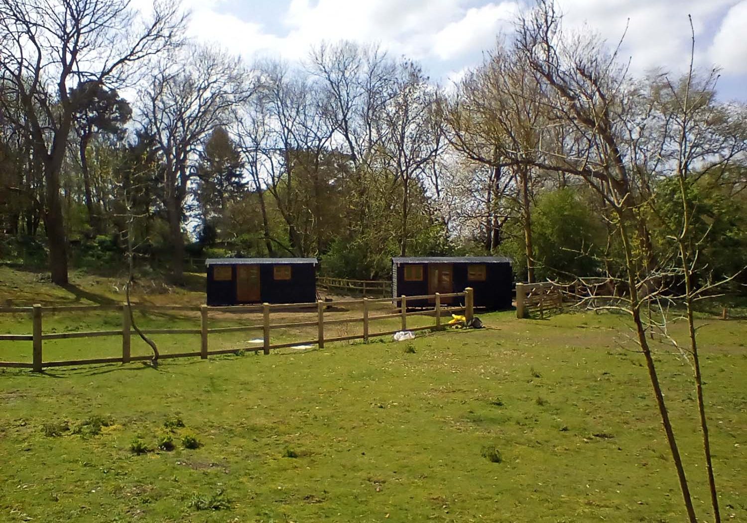 Two Shepherds Huts at the Huts at Gatesend Hill